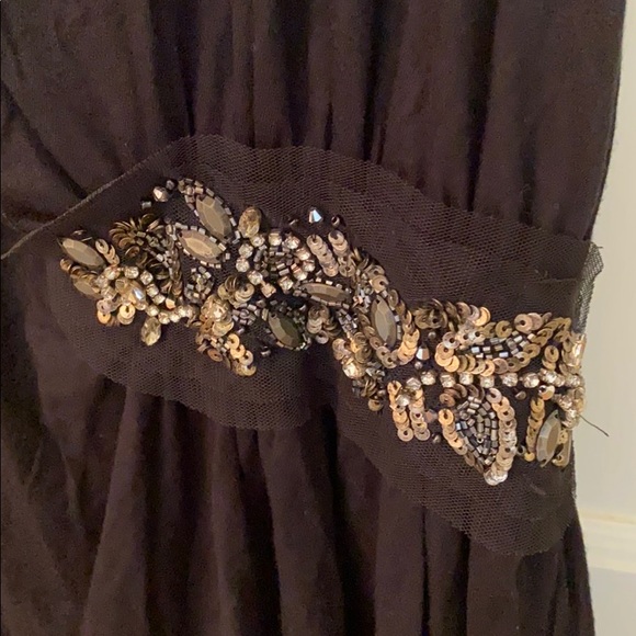 Anthropologie Ella Moss black top w/ beading - Picture 1 of 5